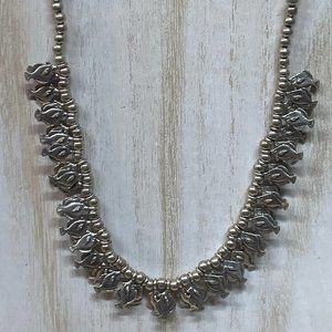 MADE IN TURKEY Zinc Alloy Dangling Cluster Fishies Fish Collar Designer Necklace